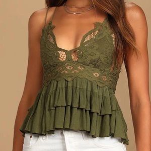 NWT Free people Adella cami, in Olive Sparrow